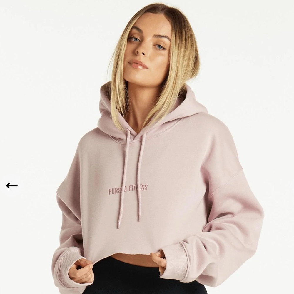 Pursue Fitness Women's Light Pink Cropped Hoodie
